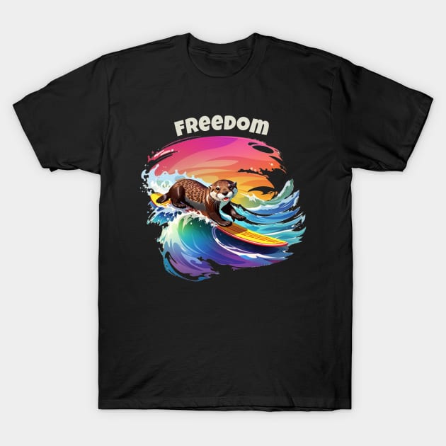 Freedom for 841 - Sea Otter T-Shirt by NysdenKati